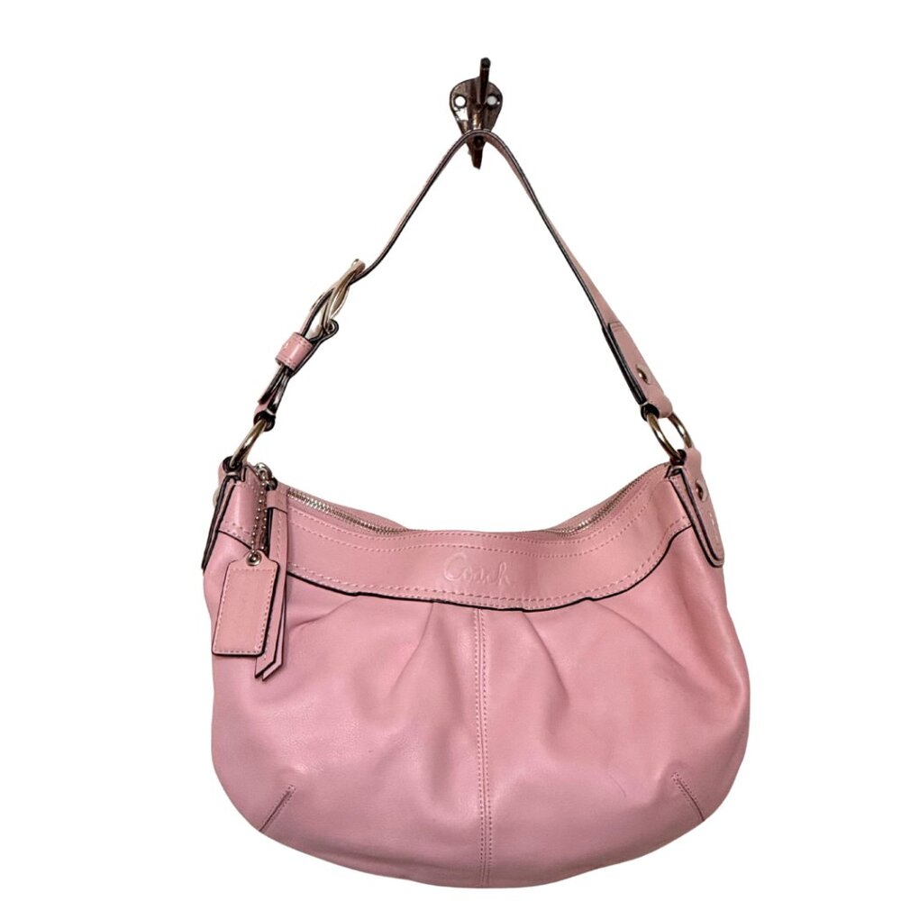 COACH Pink Pleated Shoulder Bag F13730